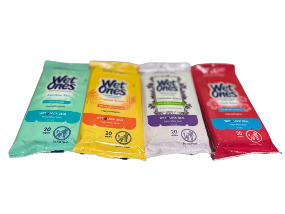 Wet Ones Antibacterial Hand Wipes Travel Pack – Assorted Scents (20 Count Each)