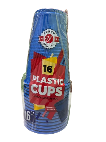 Plastic Cup 16 Pack Red and Blue