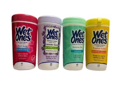 Wet Ones Antibacterial Hand Wipes – Assorted Scents (40 Count)