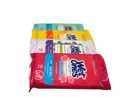 Wet Ones Antibacterial Hand Wipes Travel Pack – Assorted Scents (20 Count Each)