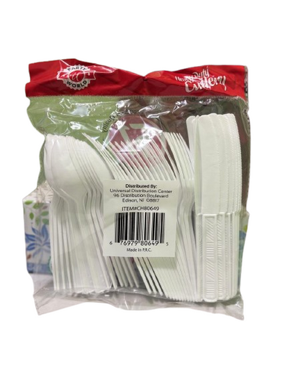 Plastic Combo Cutlery 51 Pack, Plastic Spoon 51 Pack, Plastic Fork 51 Pack All Three Pic Sending.