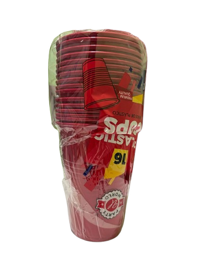 Plastic Cup 16 Pack Red and Blue